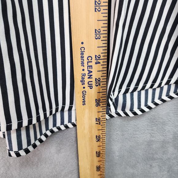 NEW Savanna Jane Blouse Women Large Black White Striped Top Office Casual Career - Picture 9 of 12